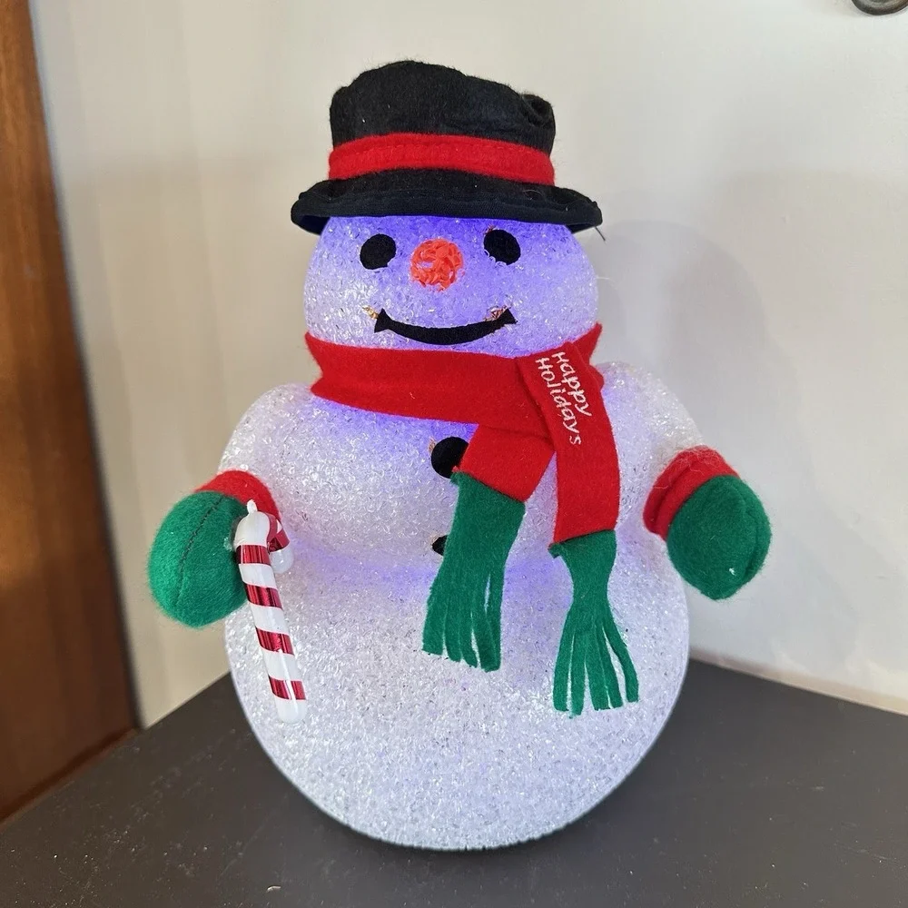 VTG Lighted‎ Color Changing Christmas Snowman Melted Popcorn Electric by Seasons